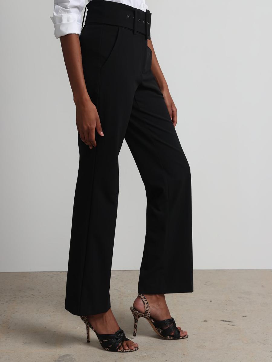 Women Solid Belted Trouser