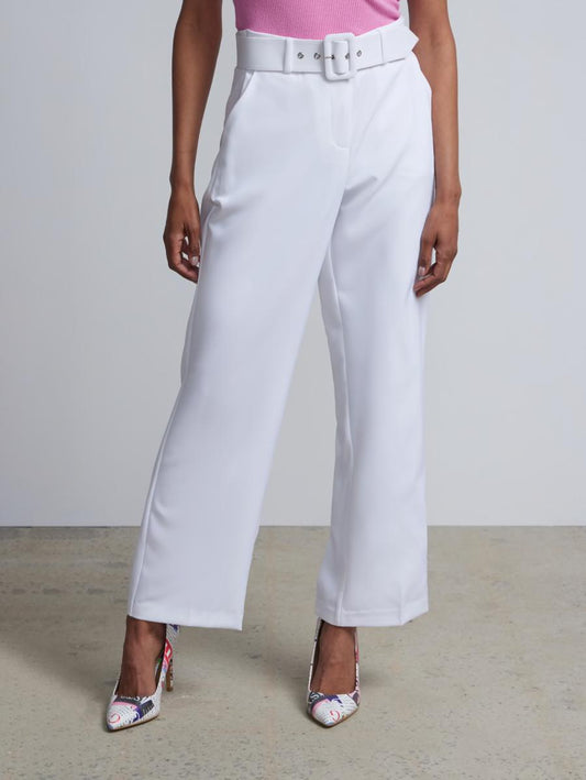 Women Solid Belted Trouser